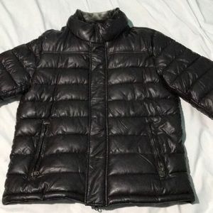 Tommy Hilfiger Men's Faux Leather Puffer Jacket